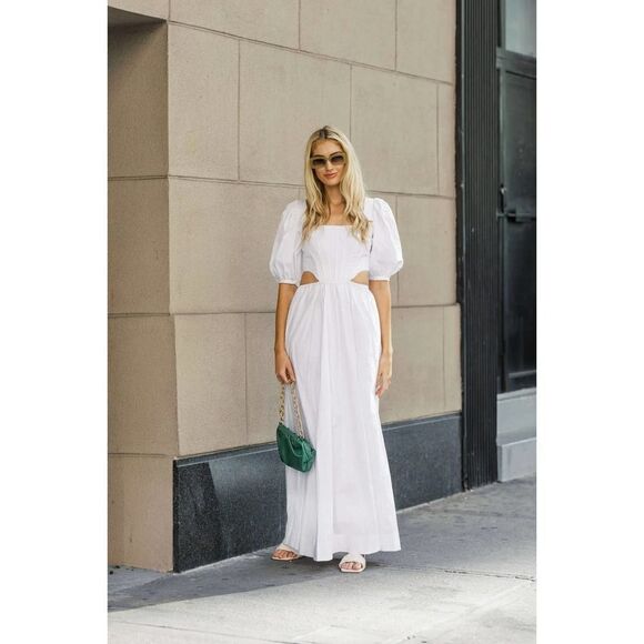 STAUD Astro Poplin Dress white US4 - Picture 3 of 13